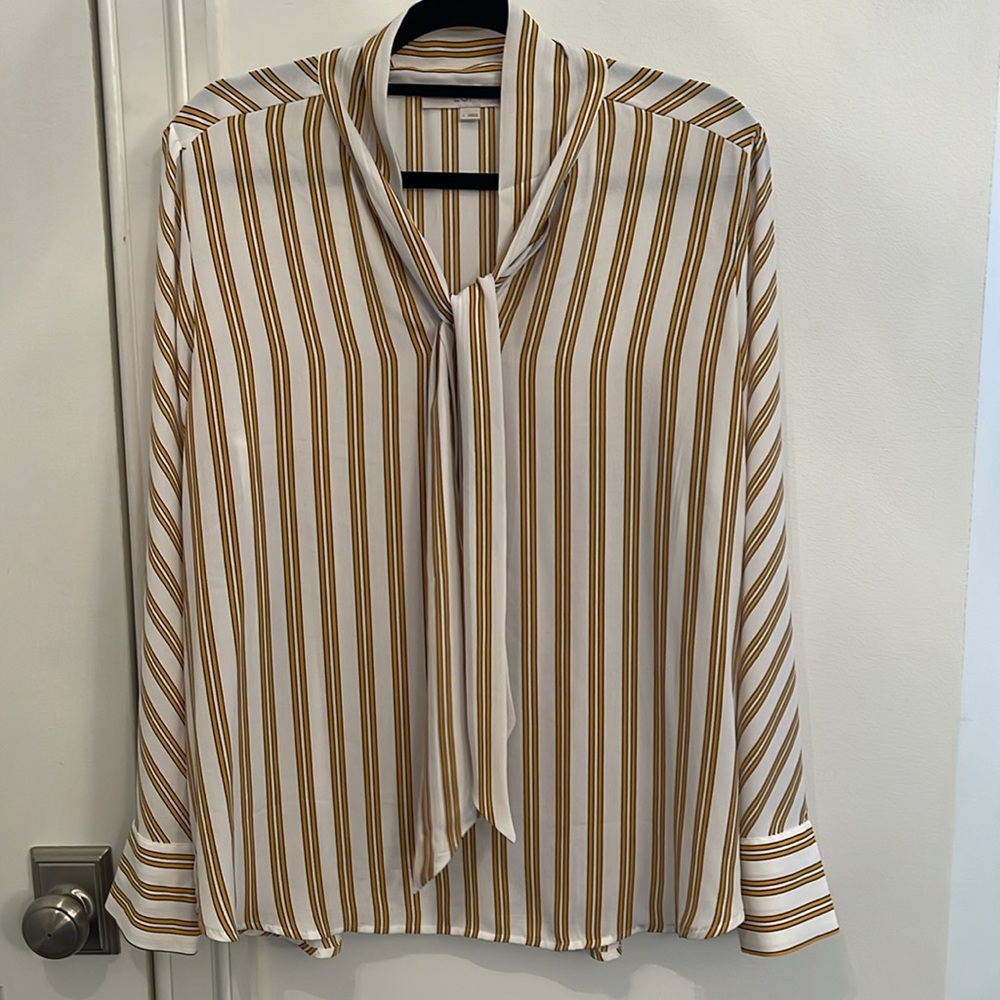 Loft large close yellow and black stripe w tie detail